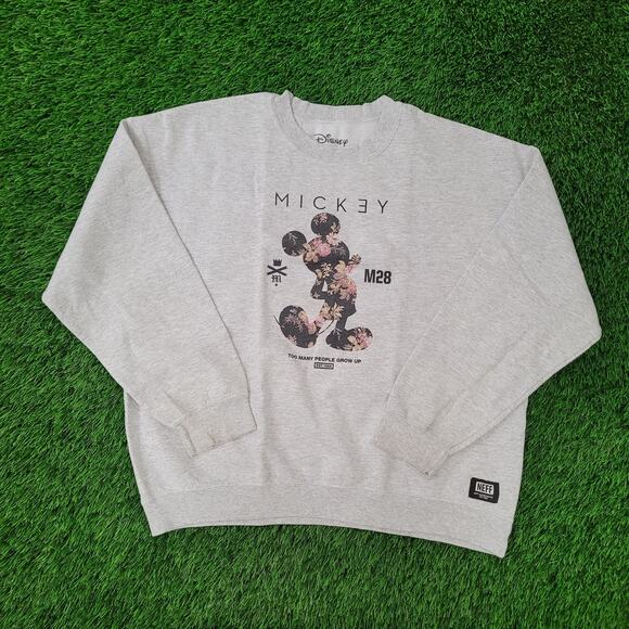 Mickey-Mouse Neff Floral Sweatshirt Women XL 25x25 Boxy Baggy - Picture 9 of 16